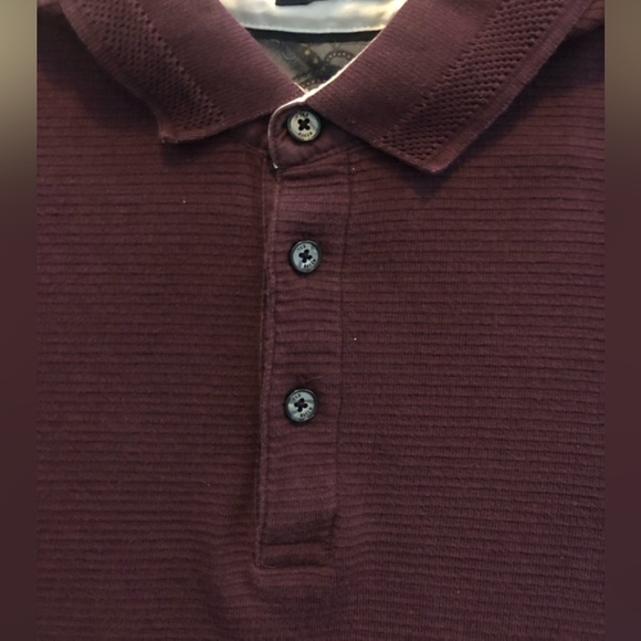 Ted Baker London Ribbed Polo Shirt Sz. 4 Long Sleeve Purple/Maroon Casual Shirt - Picture 5 of 7
